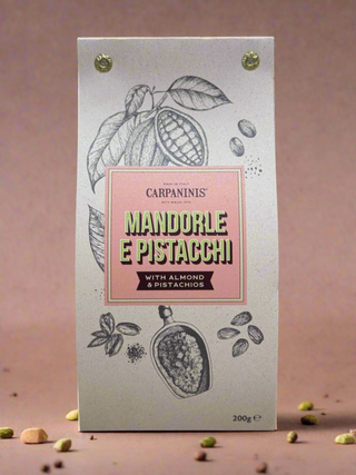 A box of Carpaninis almond and pistachio cantucci biscuits