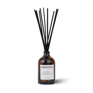A black pomegranate reed diffuser