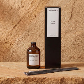 A black oud reed diffuser set