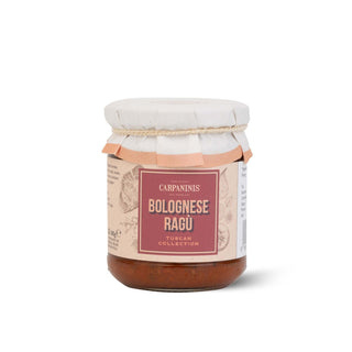 Jar of Carpaninis Bolognese Règu on a white background