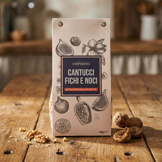 A packet of Carpaninis fig and walnut cantucci biscuits