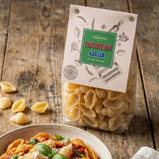 A packet of Carpaninis conchiglioni pasta
