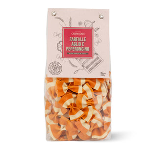 Carpaninis farfalle pasta with a visible brand label on a white background