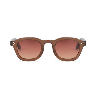 Brown sunglasses with gradient lenses on a white background