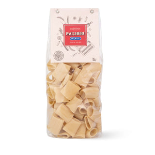 A packet of paccheri pasta