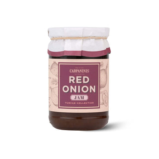 Jar of Carpaninis Red Onion Jam on a white background