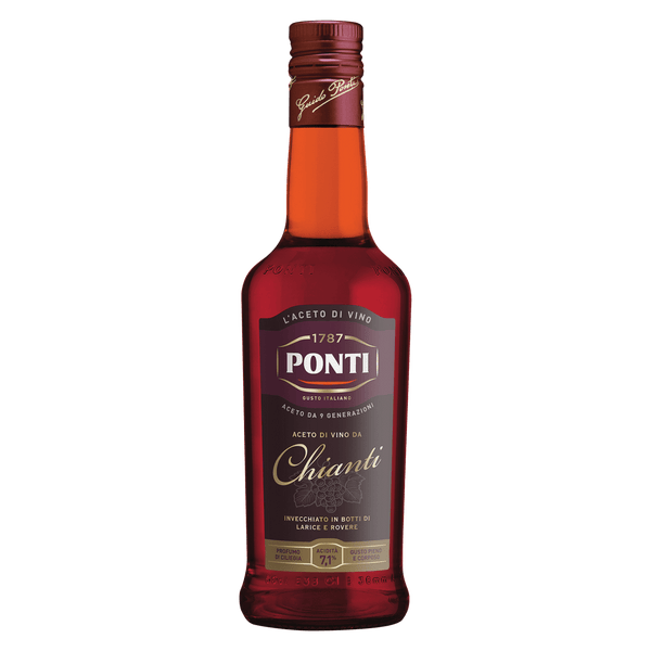 Bottle of Ponti Chianti wine on a white background