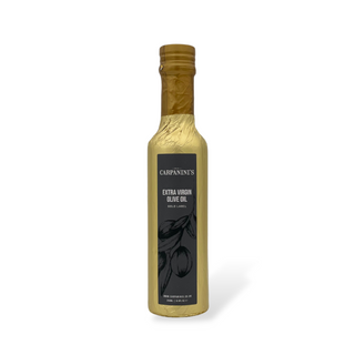 extra virgin olive oil bottle wrapped in gold foil